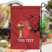 Morocco Football Custom Garden Flag Atlas Lions Champions African Red Islamic Pattern