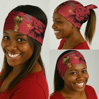 Morocco Football Custom Neck Gaiter Atlas Lions Champions African Red Islamic Pattern