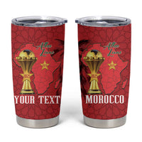Morocco Football Custom Tumbler Cup Atlas Lions Champions African Red Islamic Pattern