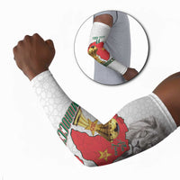 Morocco Football Custom Arm Sleeves Atlas Lions Champions African White Islamic Pattern
