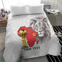 Morocco Football Custom Bedding Set Atlas Lions Champions African White Islamic Pattern