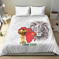 Morocco Football Custom Bedding Set Atlas Lions Champions African White Islamic Pattern