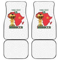 Morocco Football Custom Car Mats Atlas Lions Champions African White Islamic Pattern