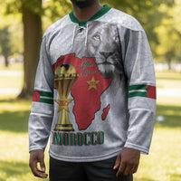 Morocco Football Custom Hockey Jersey Atlas Lions Champions African White Islamic Pattern