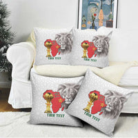 Morocco Football Custom Pillow Cover Atlas Lions Champions African White Islamic Pattern