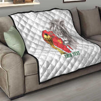 Morocco Football Custom Quilt Atlas Lions Champions African White Islamic Pattern