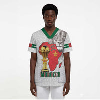 Morocco Football Custom Scrub Top Atlas Lions Champions African White Islamic Pattern