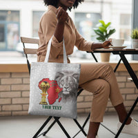 Morocco Football Custom Tote Bag Atlas Lions Champions African White Islamic Pattern