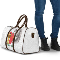 Morocco Football Custom Travel Bag Atlas Lions Champions African White Islamic Pattern