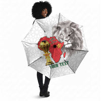 Morocco Football Custom Umbrella Atlas Lions Champions African White Islamic Pattern