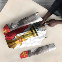 Morocco Football Custom Umbrella Atlas Lions Champions African White Islamic Pattern