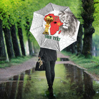 Morocco Football Custom Umbrella Atlas Lions Champions African White Islamic Pattern
