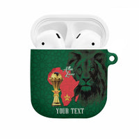 Morocco Football Custom AirPods Case Atlas Lions Champions African Green Islamic Pattern
