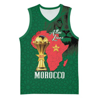 Morocco Football Custom Basketball Jersey Atlas Lions Champions African Green Islamic Pattern