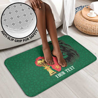 Morocco Football Custom Bathroom Set Atlas Lions Champions African Green Islamic Pattern