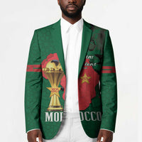Morocco Football Custom Blazer Atlas Lions Champions African Green Islamic Pattern