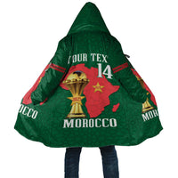 Morocco Football Custom Cloak Atlas Lions Champions African Green Islamic Pattern