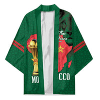 Morocco Football Custom Kimono Atlas Lions Champions African Green Islamic Pattern