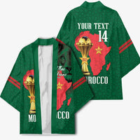 Morocco Football Custom Kimono Atlas Lions Champions African Green Islamic Pattern