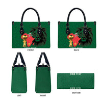 Morocco Football Custom Leather Bag Atlas Lions Champions African Green Islamic Pattern