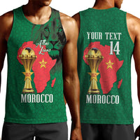 Morocco Football Custom Men Tank Top Atlas Lions Champions African Green Islamic Pattern