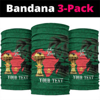 Morocco Football Custom Neck Gaiter Atlas Lions Champions African Green Islamic Pattern