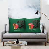 Morocco Football Custom Pillow Cover Atlas Lions Champions African Green Islamic Pattern