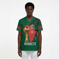 Morocco Football Custom Scrub Top Atlas Lions Champions African Green Islamic Pattern