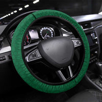 Morocco Football Steering Wheel Cover Atlas Lions Champions African Green Islamic Pattern