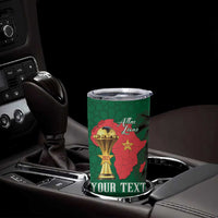 Morocco Football Custom Tumbler Cup Atlas Lions Champions African Green Islamic Pattern