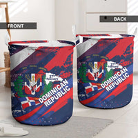 Dominican Republic Independence Day Laundry Basket 27th February Coat Of Arms Grunge Texture