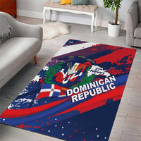 Dominican Republic Independence Day Area Rug 27th February Coat Of Arms Grunge Texture