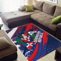 Dominican Republic Independence Day Area Rug 27th February Coat Of Arms Grunge Texture