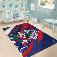 Dominican Republic Independence Day Area Rug 27th February Coat Of Arms Grunge Texture