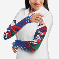 Dominican Republic Independence Day Arm Sleeves 27th February Coat Of Arms Grunge Texture