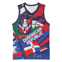 Dominican Republic Independence Day Basketball Jersey 27th February Coat Of Arms Grunge Texture