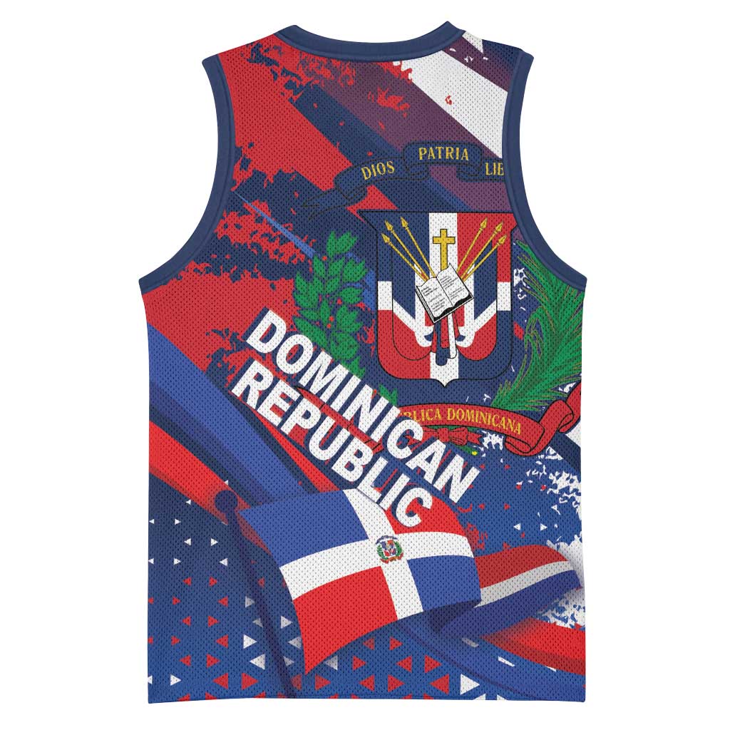 Dominican Republic Independence Day Basketball Jersey 27th February Coat Of Arms Grunge Texture