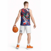 Dominican Republic Independence Day Basketball Jersey 27th February Coat Of Arms Grunge Texture