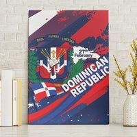 Dominican Republic Independence Day Canvas Wall Art 27th February Coat Of Arms Grunge Texture