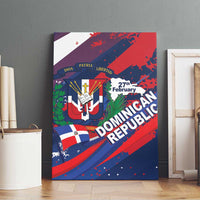 Dominican Republic Independence Day Canvas Wall Art 27th February Coat Of Arms Grunge Texture