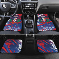 Dominican Republic Independence Day Car Mats 27th February Coat Of Arms Grunge Texture