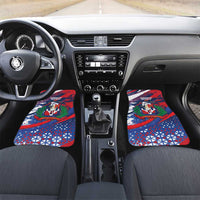 Dominican Republic Independence Day Car Mats 27th February Coat Of Arms Grunge Texture