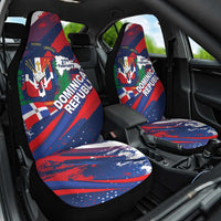Dominican Republic Independence Day Car Seat Cover 27th February Coat Of Arms Grunge Texture