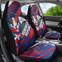 Dominican Republic Independence Day Car Seat Cover 27th February Coat Of Arms Grunge Texture