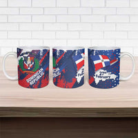 Dominican Republic Independence Day Ceramic Mug 27th February Coat Of Arms Grunge Texture