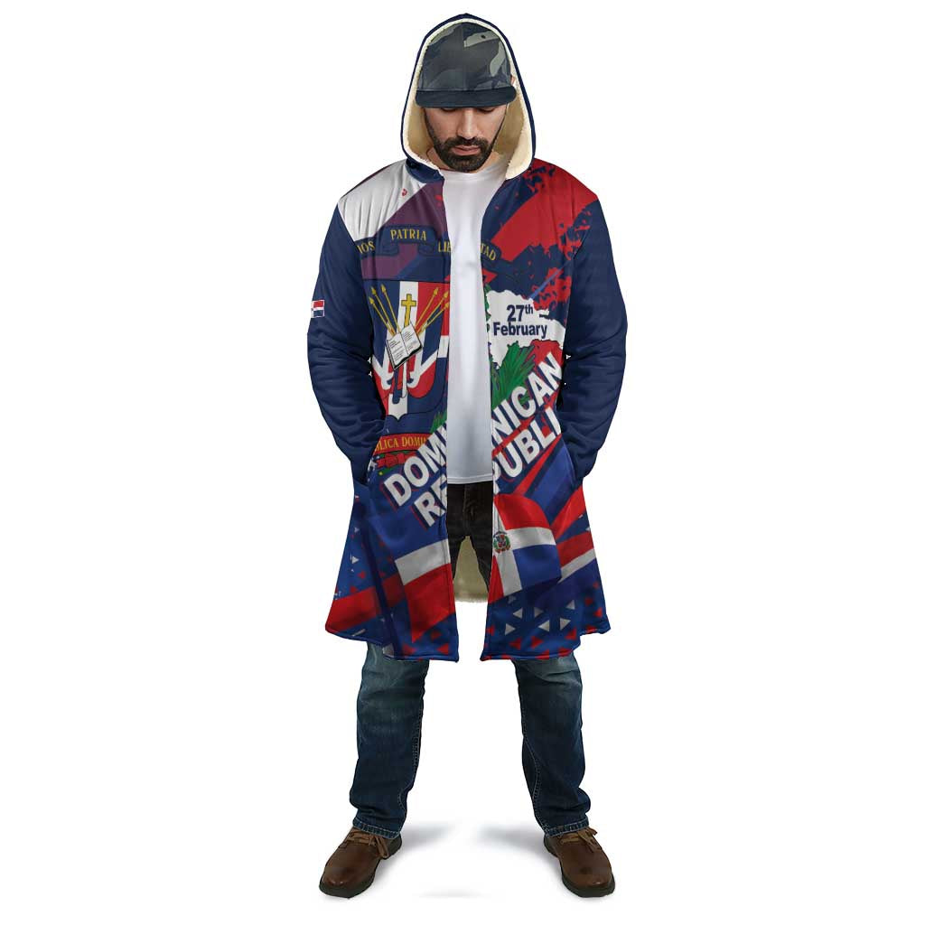 Dominican Republic Independence Day Cloak 27th February Coat Of Arms Grunge Texture
