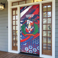 Dominican Republic Independence Day Door Cover 27th February Coat Of Arms Grunge Texture