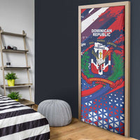 Dominican Republic Independence Day Door Cover 27th February Coat Of Arms Grunge Texture