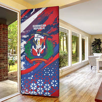 Dominican Republic Independence Day Door Cover 27th February Coat Of Arms Grunge Texture