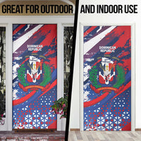 Dominican Republic Independence Day Door Cover 27th February Coat Of Arms Grunge Texture
